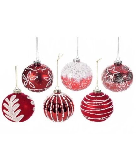 Palline rosse in glitter e velluto