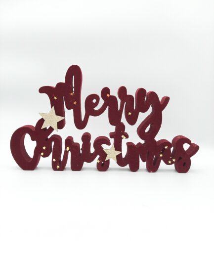 Scritta Merry Christmas bordeaux