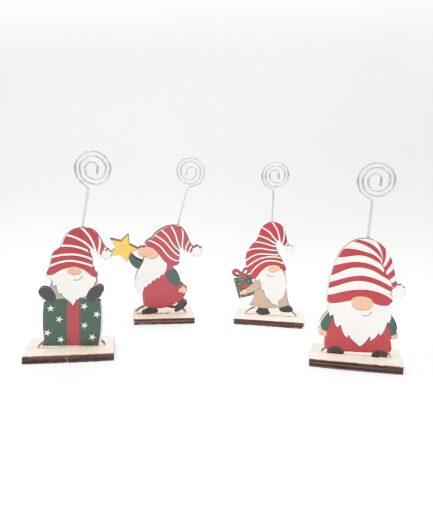 Segnaposto in legno gnomo natalizio