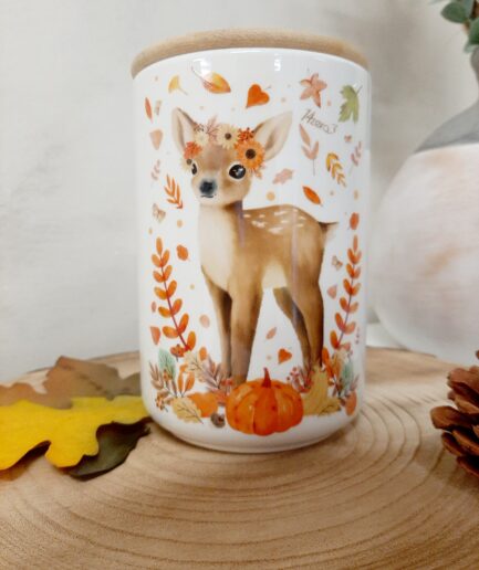 "Bosco" Barattolo in ceramica cerbiatto