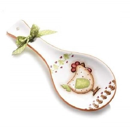 Poggiamestolo in ceramica gallina
