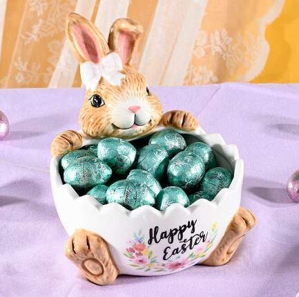 "Bunny" Contenitore in ceramica a uovo con coniglio difettato1