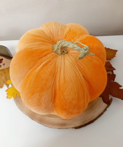 Zucca grande in velluto arancione chiaro