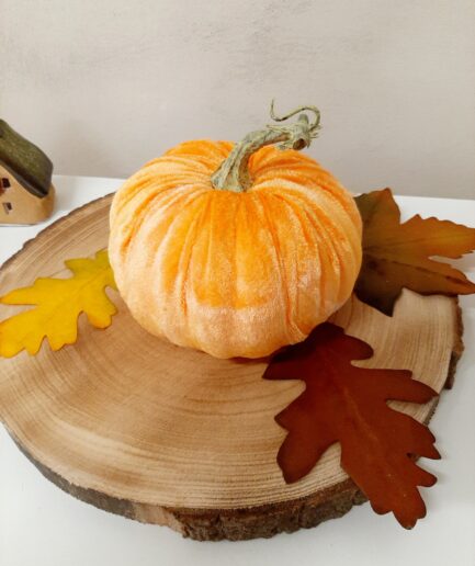 Zucca piccola in velluto arancione chiaro