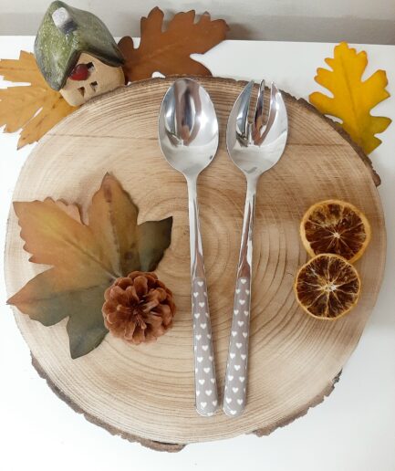 "Cuoricino tortora" Coppia insalata Neva