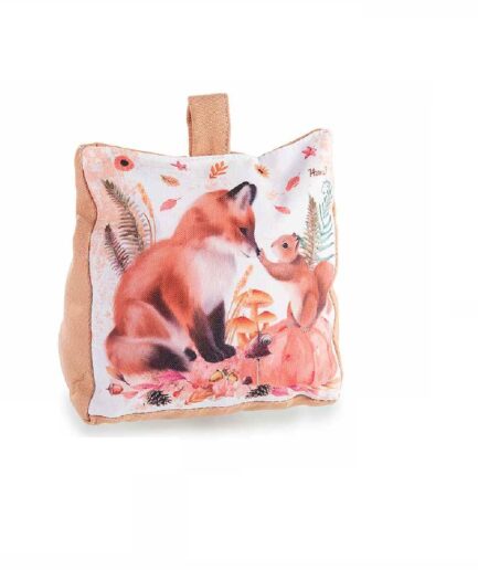 "Bosco" fermaporta in stoffa volpe e scoiattolo