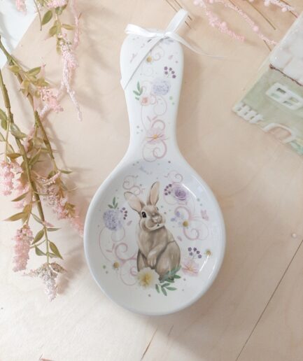 "Bunny" poggiamestolo coniglietto fiocco bianco