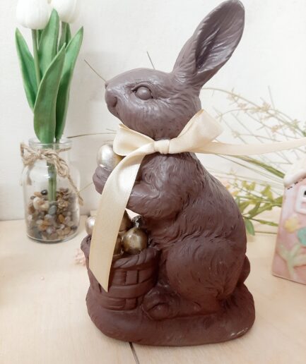 "Effetto cioccolato" coniglio con cesto