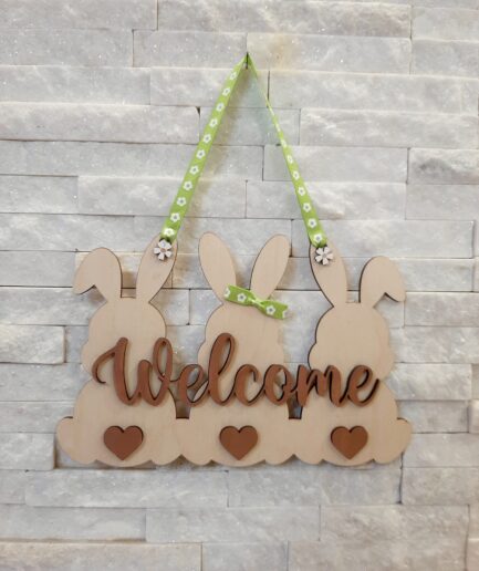 Scritta Welcome coniglietti