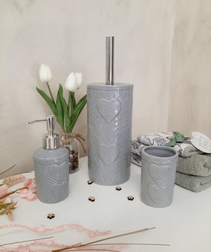 Set bagno in ceramica grigio