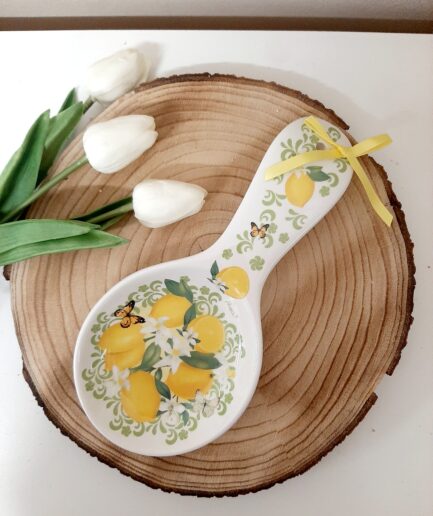 "Limoni" poggiamestolo con fiocco giallo