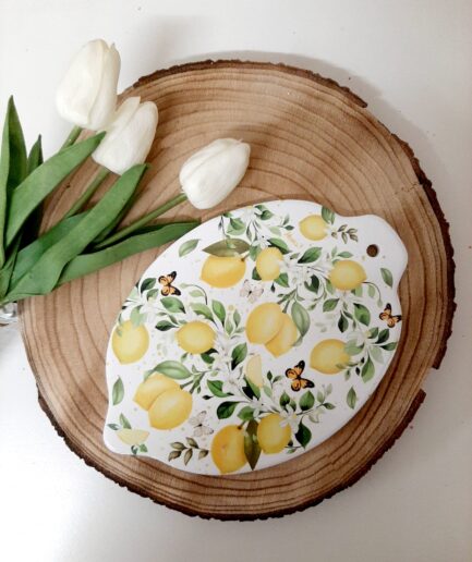 "Limoni" Sottopentola in ceramica con limoni