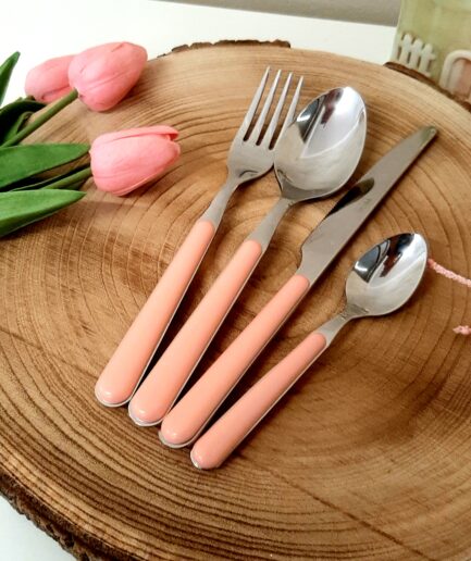 Posate rosa antico polveroso set x2 persone Neva