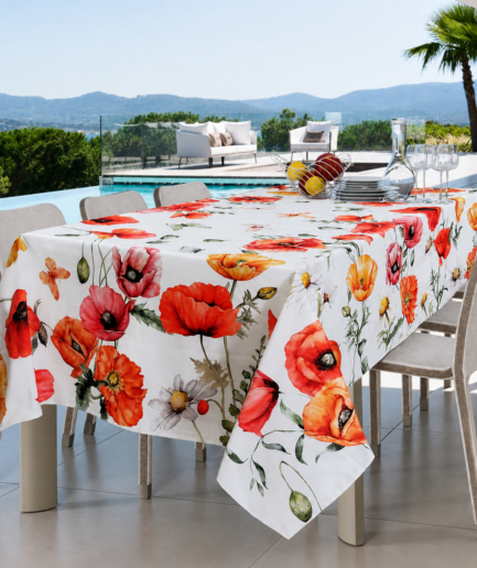 Tovaglia papaveri in cotone X12