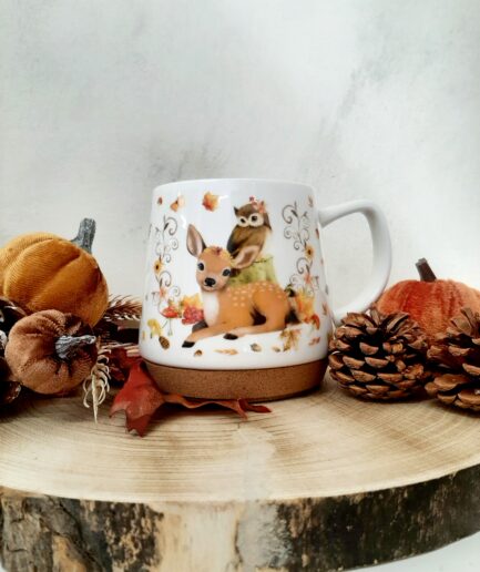 "Bosco"Tazza mug cerbiatto e gufo