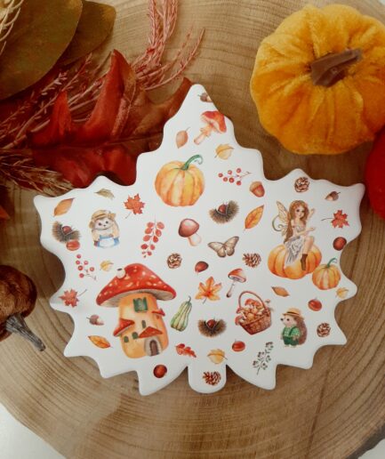 Sottopentola in ceramica a foglia autunnale